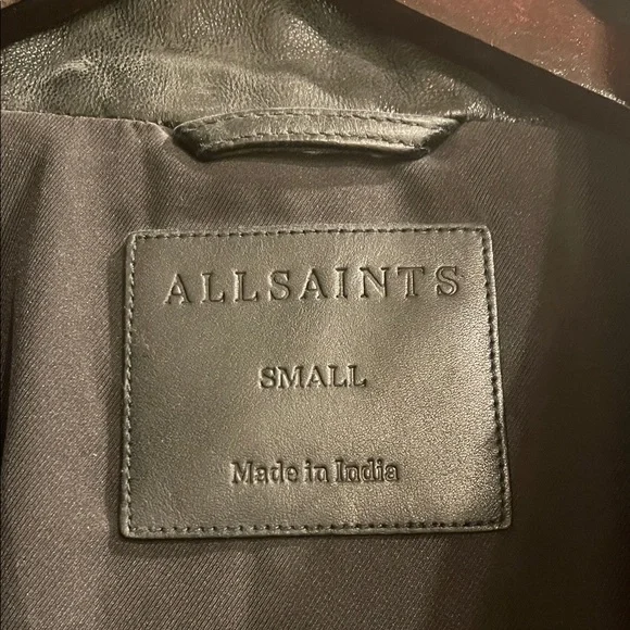 All Saints Black Military Leather Jacket - Picture 2 of 3